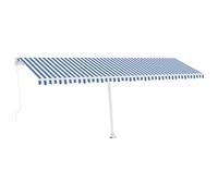 vidaXL Store sur pied Manuellement rétractable 600x350 cm Bleu/Blanc