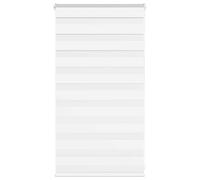 vidaXL Store zèbre à enrouleur Polyester 85x100 cm pour fenêtre Largeur du tissu 80,9 cm Blanc