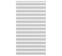 vidaXL Store zèbre à enrouleur Polyester Gris clair Largeur du tissu 115,9 cm pour fenêtre
