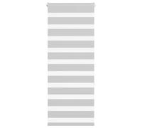 vidaXL Store zèbre Gris Clair Largeur du Tissu 55,9 cm Polyester, Store à Enrouleur zébré, Store zébré pour fenêtre, Store zébré pour vitre