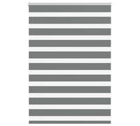 vidaXL Store zèbre Gris foncé Largeur du Tissu 110,9 cm Polyester, Store à Enrouleur zébré, Store zébré pour fenêtre, Store zébré pour vitre