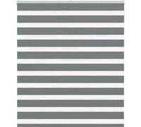 vidaXL Store zèbre gris foncé largeur du tissu 115,9 cm polyester, store à enrouleur zébré, store zébré pour fenêtre, store 4014135 Gris