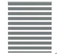 vidaXL Store zèbre gris foncé largeur du tissu 120,9 cm polyester, store à enrouleur zébré, store zébré pour fenêtre, store 4014136