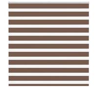 vidaXL Store zèbre marron 140x100cm largeur du tissu 135 9cm polyester store à enrouleur zébré store zébré pour fenêtre 4014321