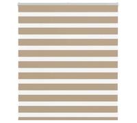 vidaXL Store zèbre marron sable largeur du tissu 120,9 cm polyester, store à enrouleur zébré, store zébré pour fenêtre, 4014526