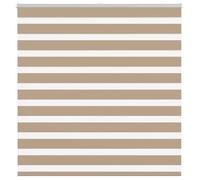 vidaXL Store zèbre marron sable largeur du tissu 140,9 cm polyester, store à enrouleur zébré, store zébré pour fenêtre, 4014530
