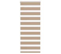 vidaXL Store zèbre marron sable largeur du tissu 55,9 cm polyester, store à enrouleur zébré, store zébré pour fenêtre, store 4014539