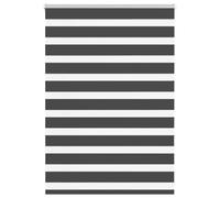 vidaXL Store zèbre Noir 105x100 cm Largeur du Tissu 100,9 cm Polyester, Store à Enrouleur zébré, Store zébré pour fenêtre, Store zébré pour vitre