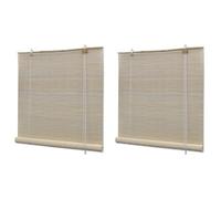 vidaXL Stores à rouleau Bambou naturel 2 pcs 120 x 160 cm