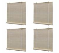 Vidaxl Stores À Rouleau Bambou Naturel 4 Pcs 120x160 Cm