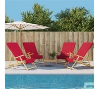 vidaXL Strandhanddoeken 4 st 400 g/mÂ² 60x135 cm stof bordeauxrood3157056 Rouge G