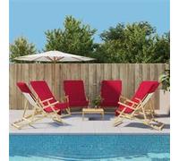 vidaXL Strandhanddoeken 6 st 400 g/mÂ² 60x135 cm stof bordeauxrood3157057 Rouge G