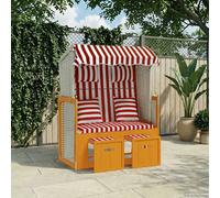 vidaXL Strandkorb avec coussins - Résine tressée et bois
