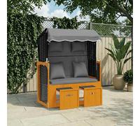 vidaXL Strandkorb Noir Anthracite