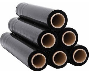 vidaXL Stretchfolie 6 Stk. Schwarz 30 μm 50 cm x 150 m