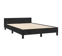 vidaXL Structure de lit avec tête de lit, sommier à lattes, base de lit, meuble pour chambre à coucher, maison, velours noir 120 x 190 cm