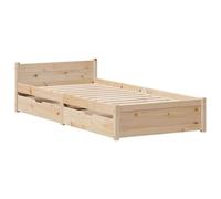 vidaXL Structure de lit sans matelas en bois massif de pin 90 x 190 cm