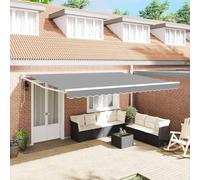 vidaXL Structure de parasol extensible, blanche, 500 x 300 cm, en aluminium