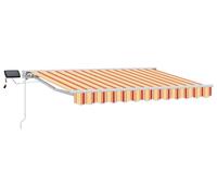 vidaXL Structure manuelle pour stores avec éclairage LED, jaune et orange, 2,5 x 2 mètres