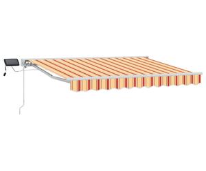vidaXL Structure manuelle pour stores avec éclairage LED, jaune et orange, 2,5 x 2 mètres