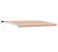 vidaXL Structure manuelle pour stores avec éclairage LED, orange et gris, 5 x 3,5 m