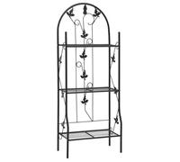vidaXL Étagère à plantes 3 niveaux Noir 52 x 28 x 128 cm Fer