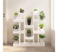 vidaXL Support à plantes Blanc 104,5x25x109,5 cm Bois massif de pin 822093 Blanc G