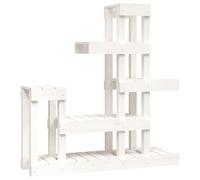 Vidaxl Support Ã Plantes Blanc 92x25x97 Cm Bois Massif De Pin