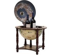 vidaXL Support à vin bar forme globe Marron Bois d'eucalyptus massif Brun G