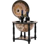 vidaXL Support à vin bar forme globe Noir Bois d'eucalyptus massif Noir G
