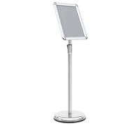 Support affiche A4 sur pied aluminium argent hauteur réglable cadre rotatif lot 1