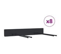 vidaXL Support d'appareils montage mural 8 pcs. noir acier