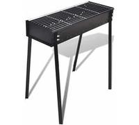 vidaXL Support de barbecue au charbon de bois Carré 75x28 cm Noir G