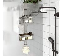 vidaXL Support de douche suspendu acier inoxydable 304 brossé