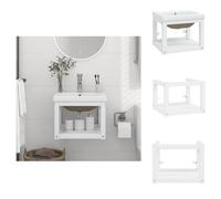 vidaXL Support de lavabo de salle de bain avec lavabo blanc fer - lavabos de salle de bain