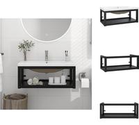 vidaXL Support de lavabo de salle de bain avec lavabo noir fer - lavabos de salle de bain