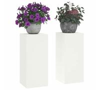 vidaXL Support de Plante 2 pc Blanc 24 x 24 x 55 cm | Conçus pour durer. pour que tes plantes soient bien à l'extérieur. Un style moderne qui fait briller ton jardin