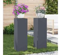 vidaXL Support pour plantes 2 pcs Anthracite 24 x 24 x 75 cm Acier