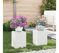 vidaXL Support de Plante 2 pcs Blanc 24 x 24 x 35 cm Acier
