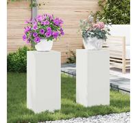 vidaXL Support de Plante 2 pcs Blanc 24 x 24 x 55 cm Acier