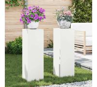 vidaXL Support de Plante 2 pcs Blanc 24 x 24 x 75 cm Acier