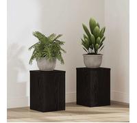 vidaXL Support de Plante 2 pcs Chêne Noir 20 x 20 x 30 cm, Etagère Moderne pour Salon, Support surélevé pour Plantes d'intérieur, déco Polyvalente, mobilier de Jardin Chic