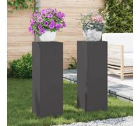 vidaXL Support pour plantes 2 pcs Noir 24 x 24 x 75 cm Acier