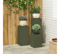 vidaXL Support de Plante 3 pcs Vert olive Acier