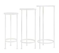 vidaXL Set de supports pour fleurs 3 pcs. Style Vintage Métal Blanc
