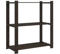 vidaXL Support de Rangement à 3 Niveaux, Étagère avec Rangement, Organisateur de Cuisine Bureau Salle de Bain, Moderne, Noir Bois Pin