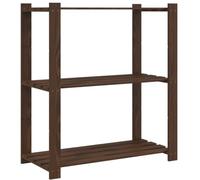 vidaXL Support de Rangement à 3 Niveaux, Étagère de Rangement, Organisateur de Cuisine Buanderie Bureau, Moderne, Marron Bois de Pin Solide