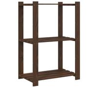 vidaXL Support de Rangement à 3 Niveaux, Étagère de Rangement, Organisateur de Cuisine Buanderie Bureau, Moderne, Marron Bois de Pin Solide