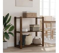 vidaXL Support de Rangement à 3 Niveaux, Étagère de Rangement, Organisateur de Cuisine Buanderie Bureau, Moderne, Marron Bois de Pin Solide