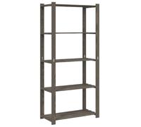 vidaXL Étagère de rangement 5 niveaux – Organisateur cuisine/buanderie/bureau, gris pin massif